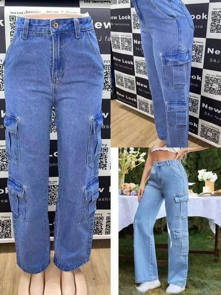 Jeans cargo tendance femme