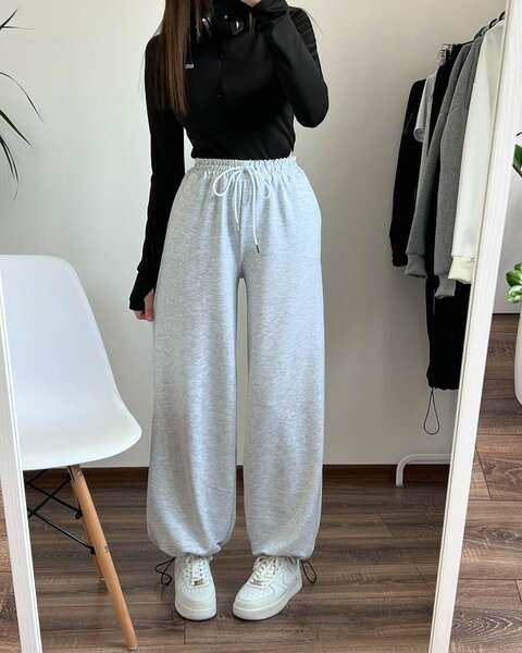 Pantalon de jogging gris femme