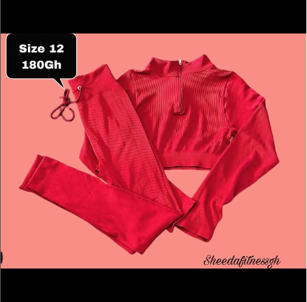 red sweater and leggings