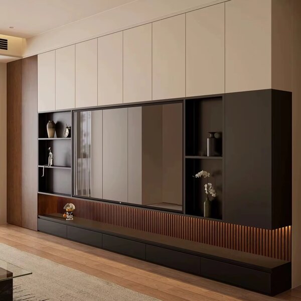 Meuble TV mural moderne en noir