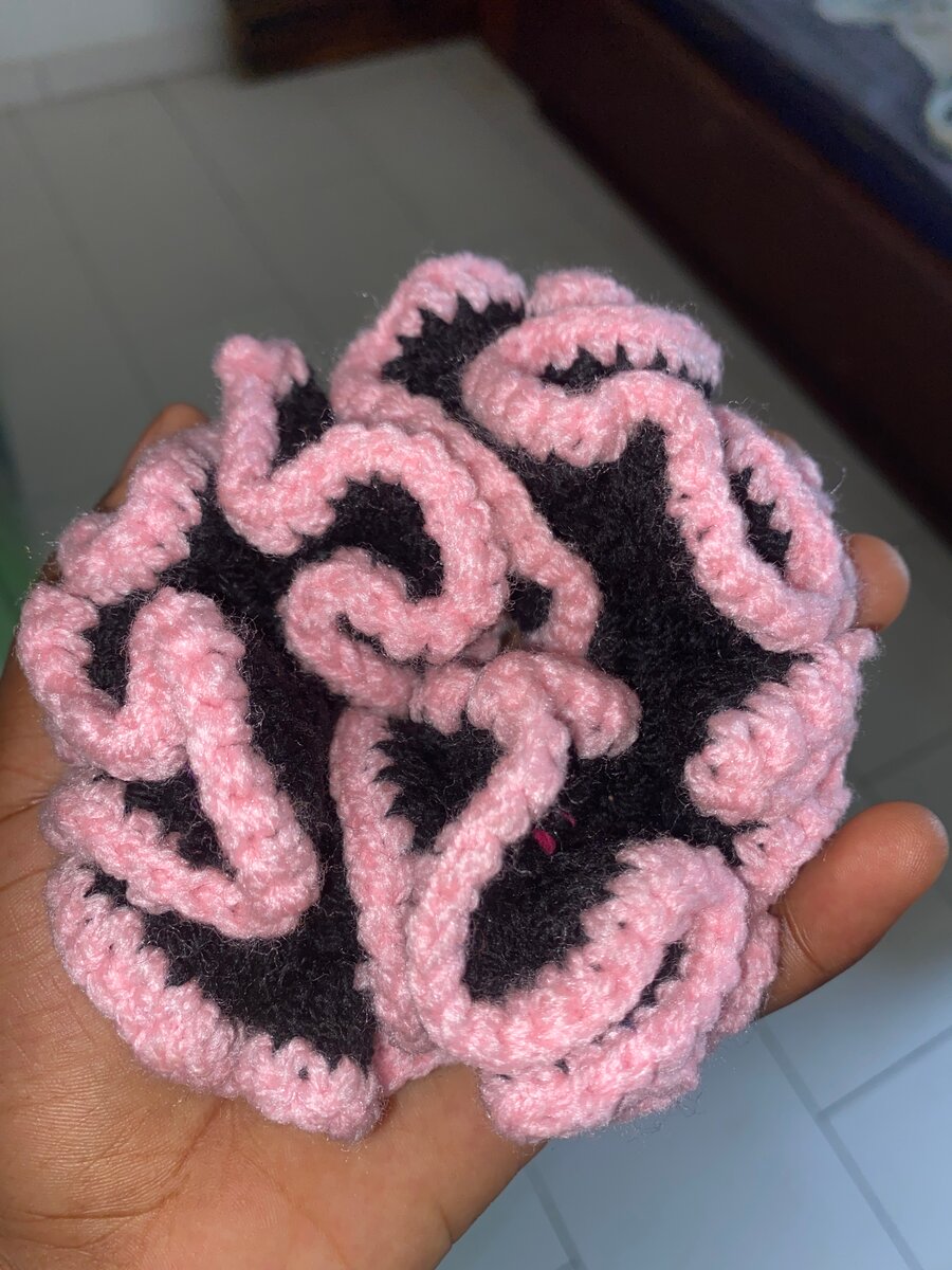 Chouchou en crochet coloré