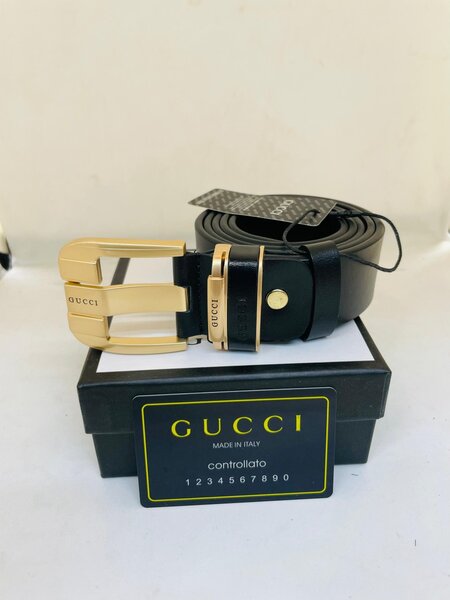Ceinture Gucci en cuir noir