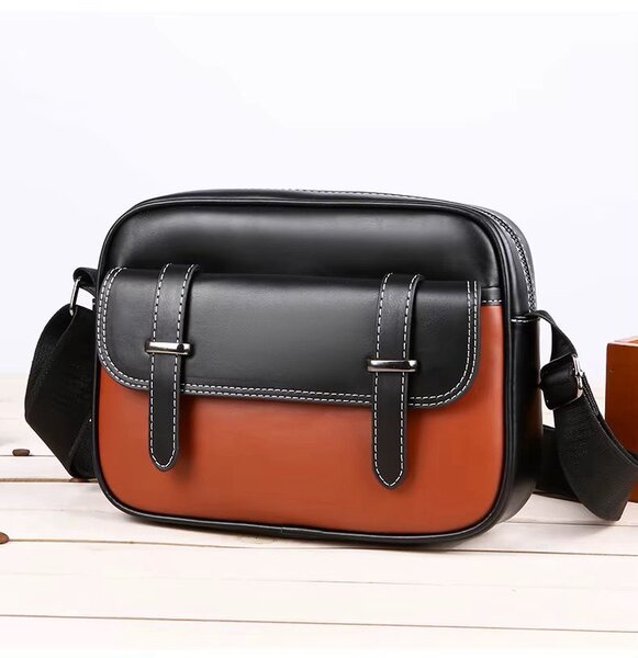 Sacoche en cuir bicolore élégante