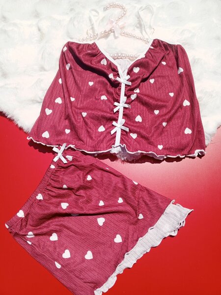 Ensemble lingerie cœur rouge