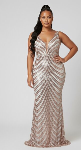 Robe longue soirée pailletée