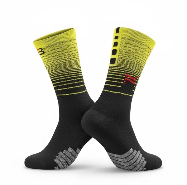 Chaussettes de sport noir et jaune
