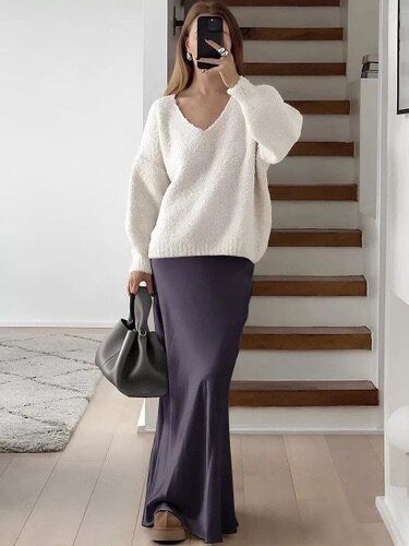 Трендовые юбки из мокрого шелка