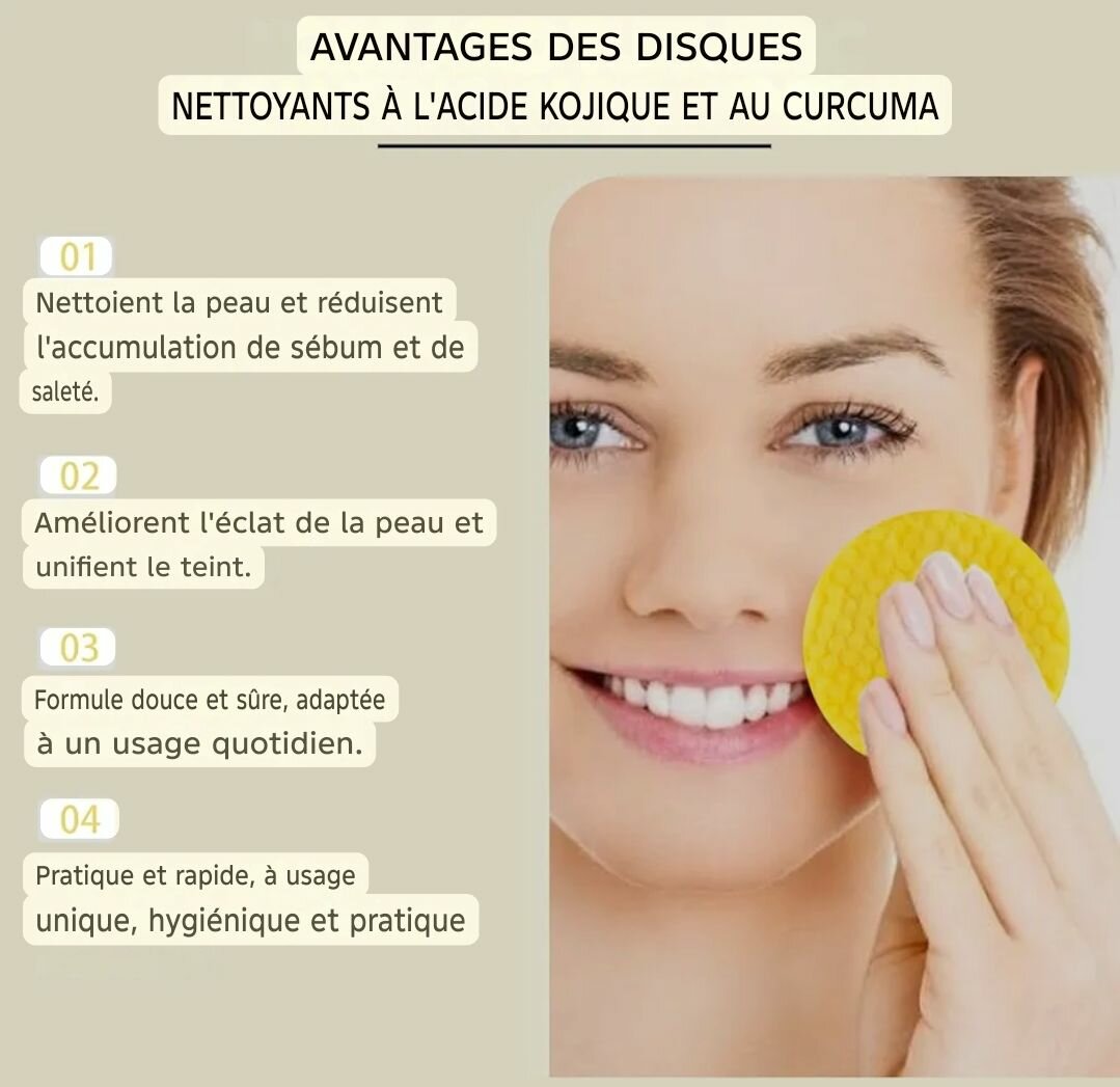 Disques Nettoyants Visage Acide Kojique