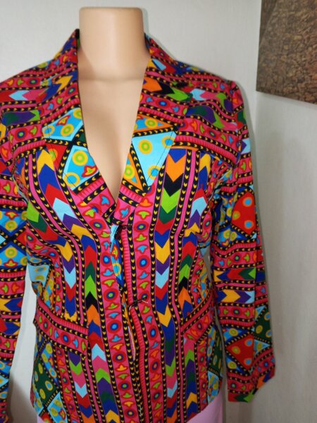 Veste Colorée à Motifs Africains
