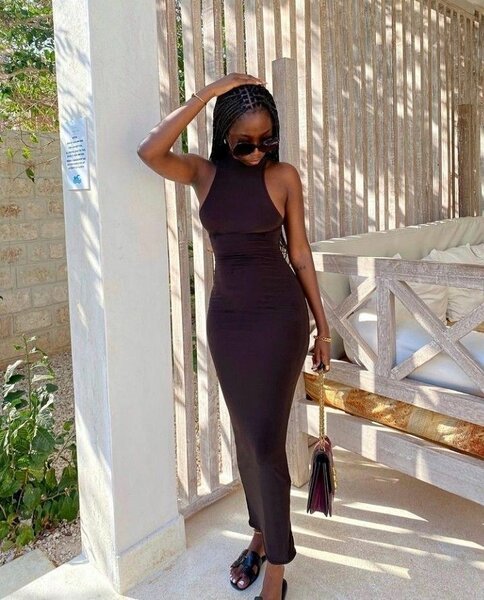 Maxi dresses (slit and non slit) round neck, cut shoulder