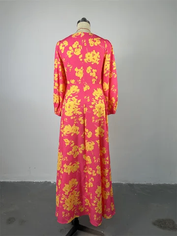 Floral pink and yellow dresses