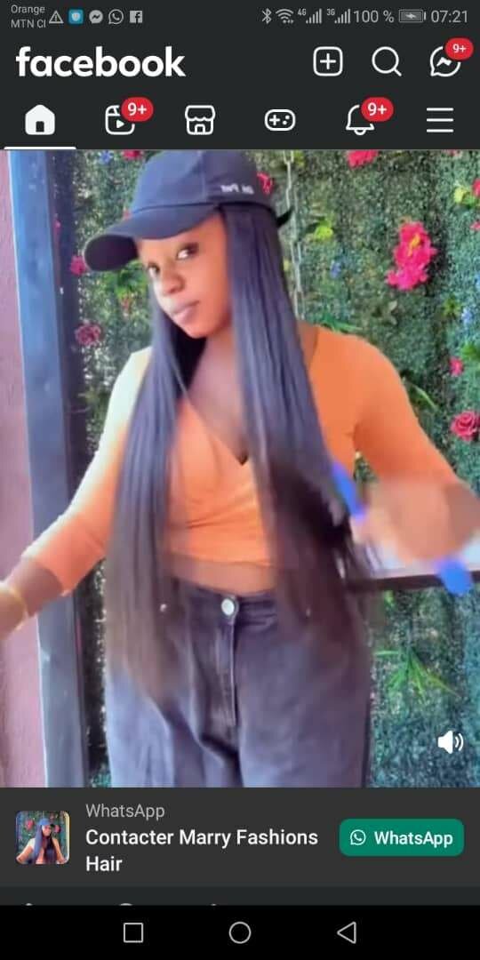 Casquette Perruque Longue Noire