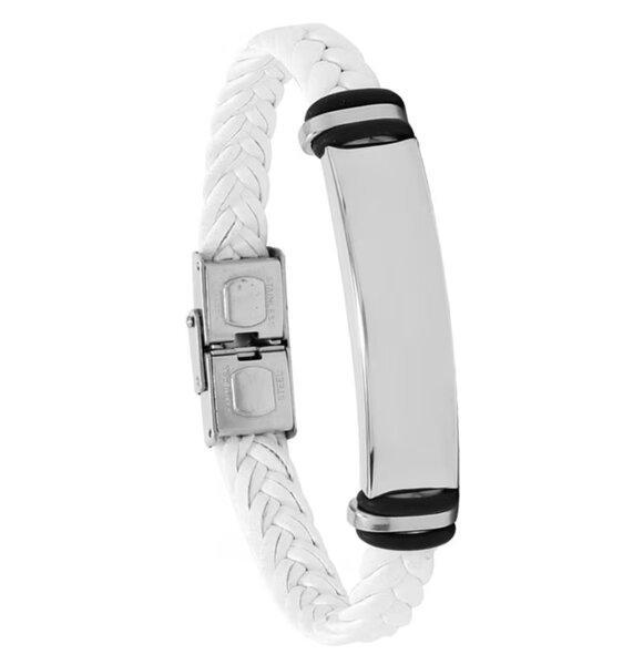 Stylish White Leather Bracelet