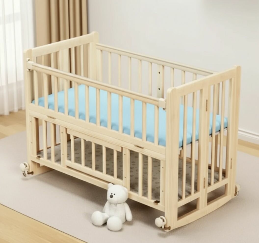 Lit bébé pliant en bois