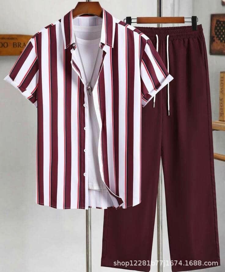 Ensemble Chemise et Pantalon Rayé