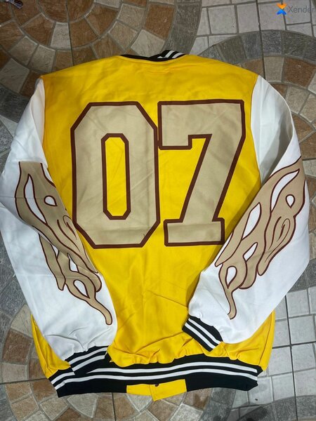 Veste Letterman Jaune Vintage