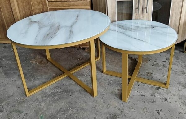 Ensemble de tables marbre moderne