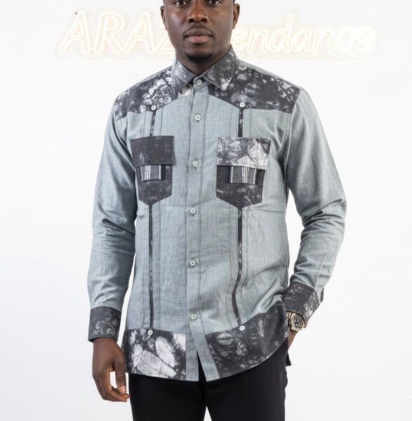 Chemise homme élégante grise