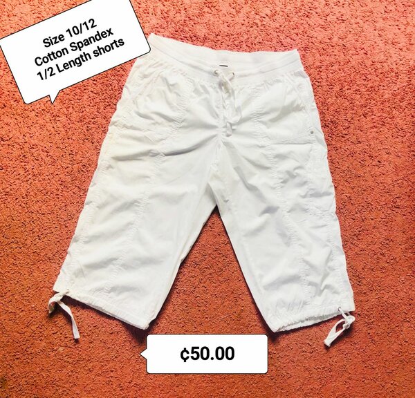 1/2 Length white shorts