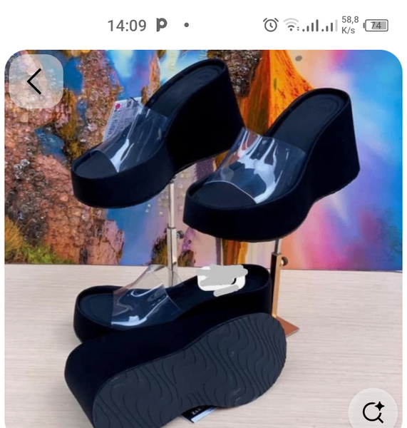 Sandales compensées transparentes