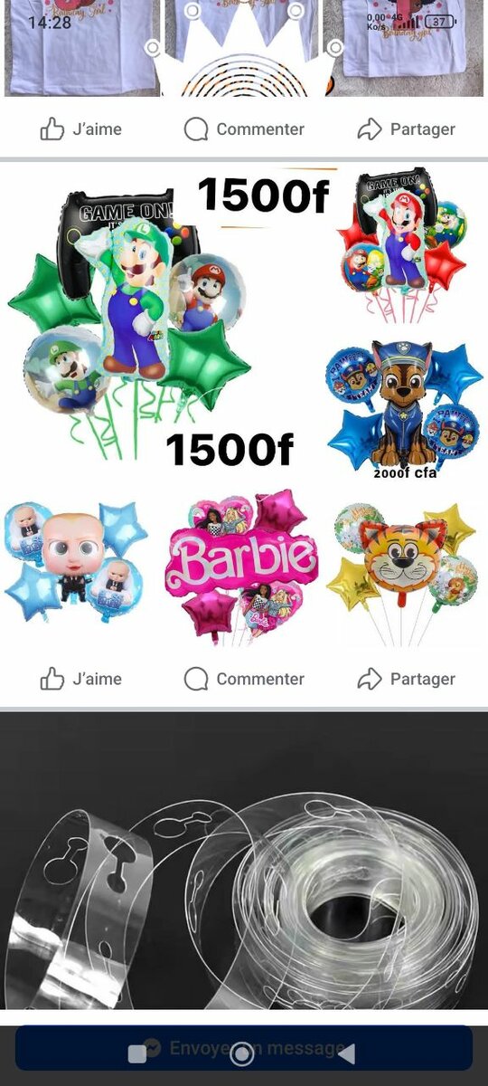 Ballons de fête multicolores