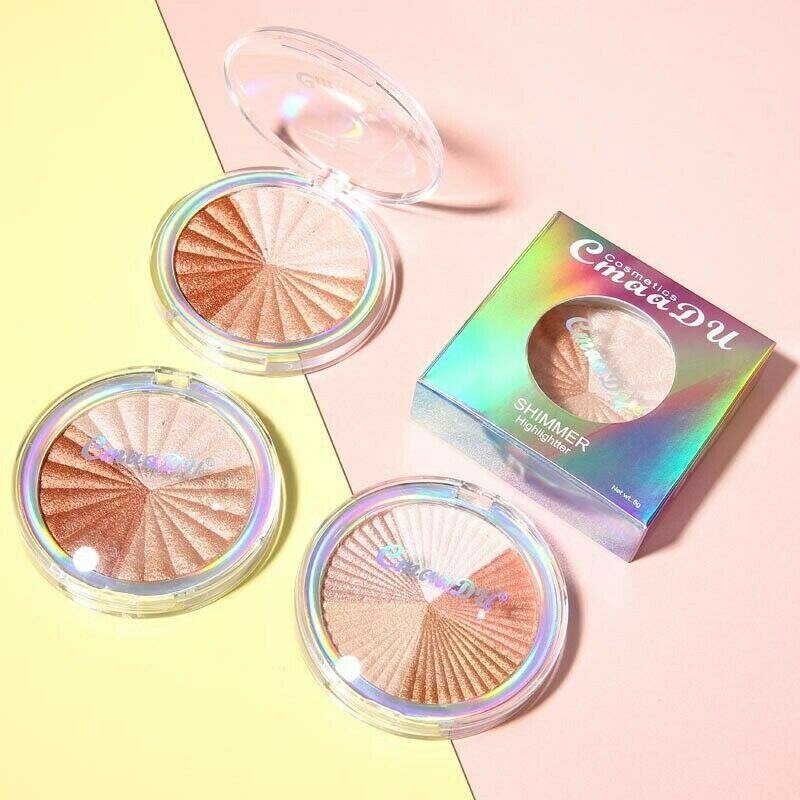 CmaaDu 3D Shimmer Highlighter Face Powder Palette Face Base
