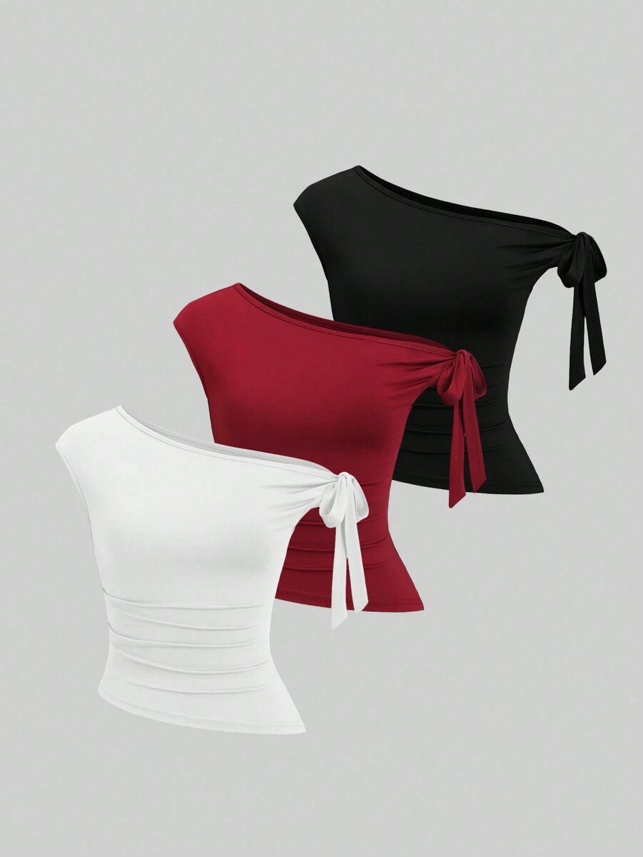 Lot de 3 Top asymétrique chic