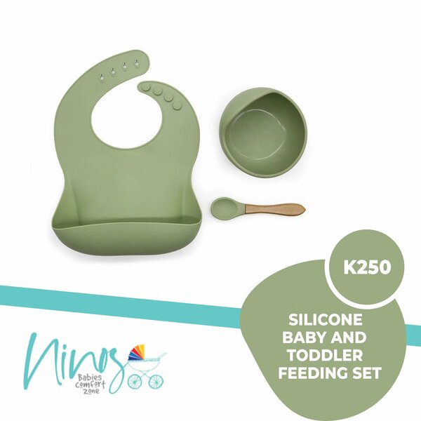 Silicone baby and toddler feeding set