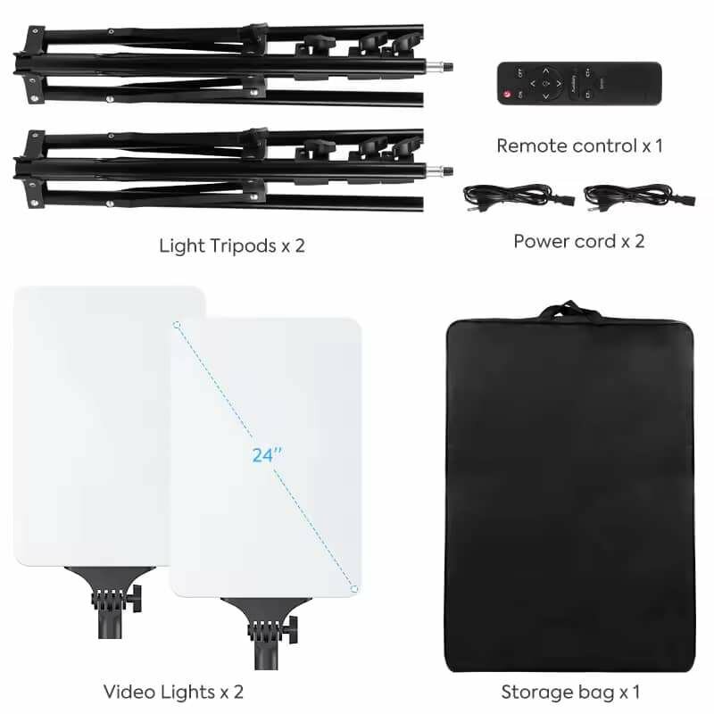 Kit de lumières LED vidéo réglables