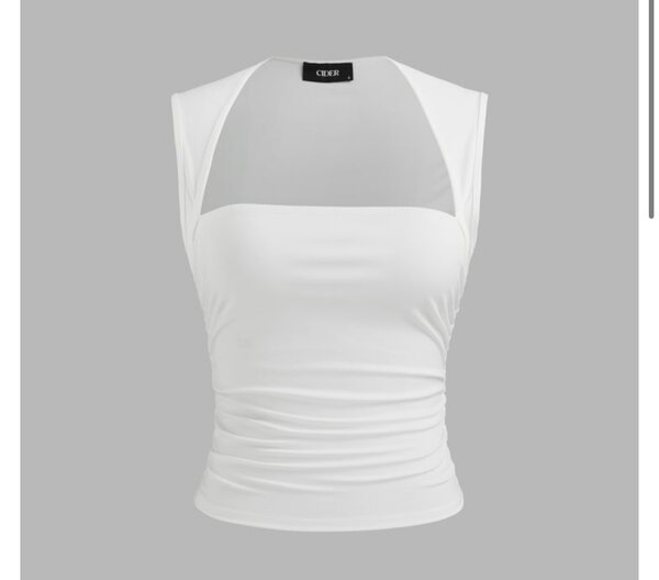 Top sans manches blanc élégant