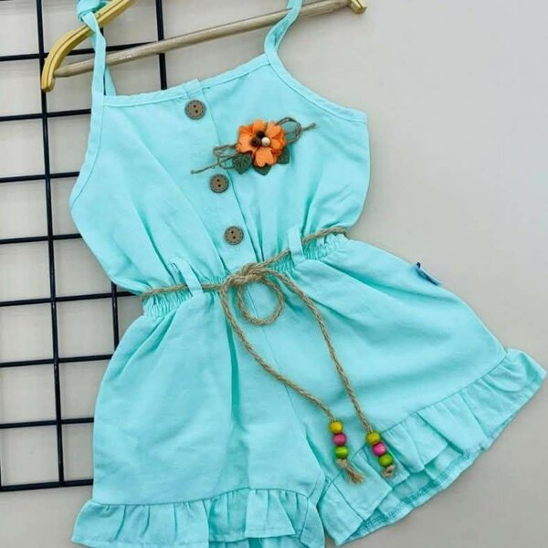 Combishort été fille turquoise