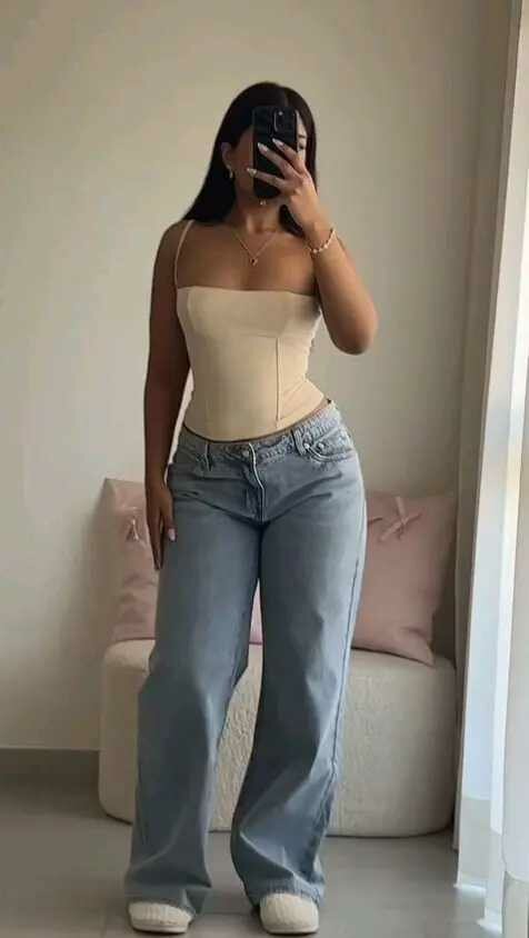 Jean à Jambe Large Femme