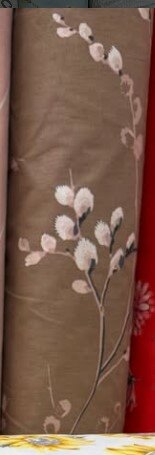 Рулон красивой узорчатой ткани Ранфорс