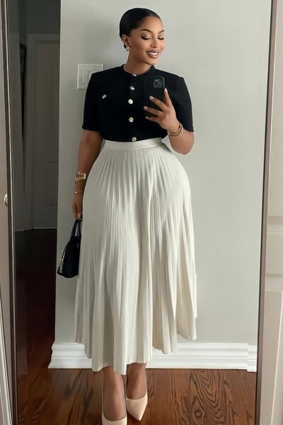 Jupe Plissée Élégante Blanche