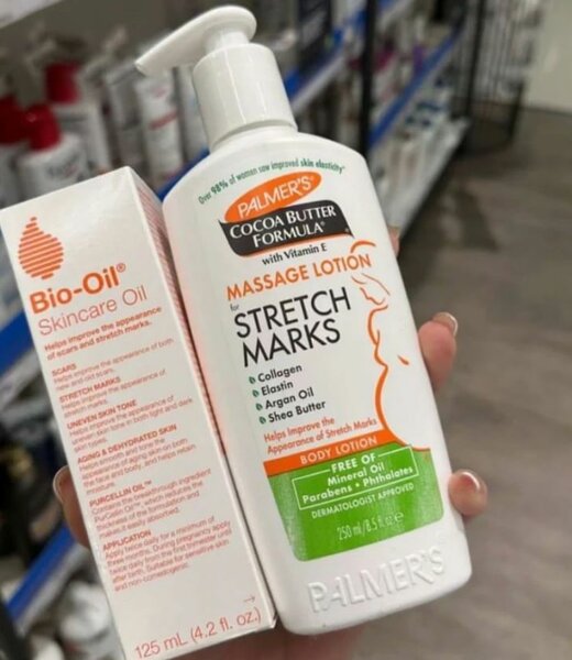 Bio oil and palmer's stretch marks lotion