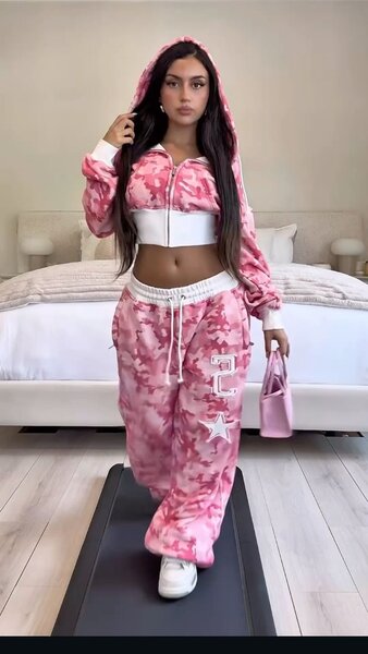 Ensemble survêtement tie-dye rose
