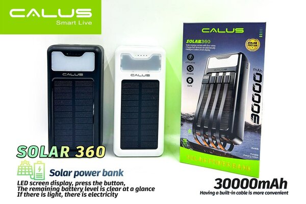 Powerbank solaire 30000 mah avec 4 câbles  .