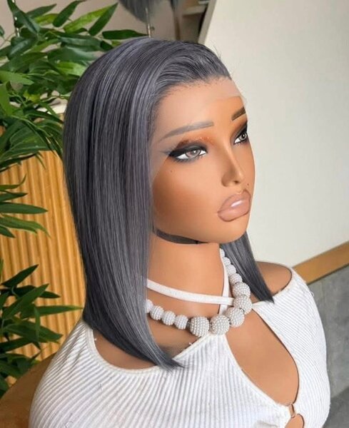 Perruque lace front grise