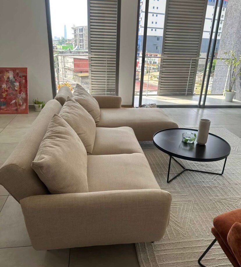 Canapé d'angle moderne beige