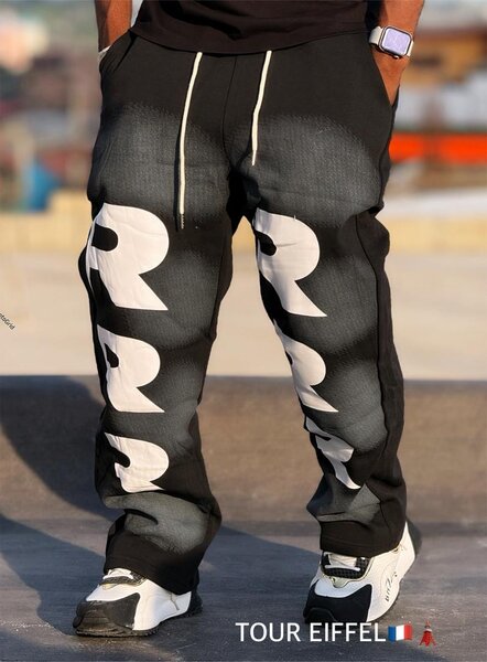 Pantalon décontracté graffiti