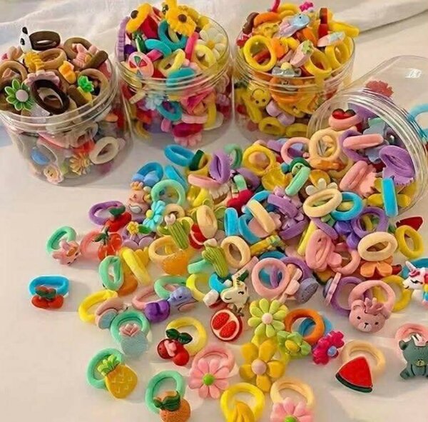 Élastiques cheveux enfant colorés