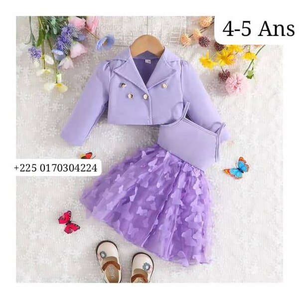 Complet veste pour fille violette