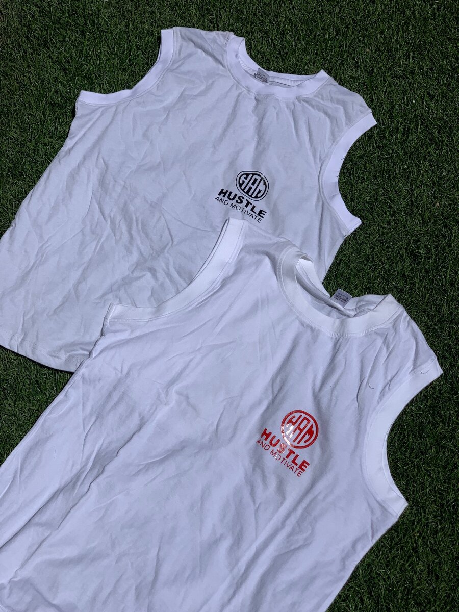 Hustle and motivate vests k100