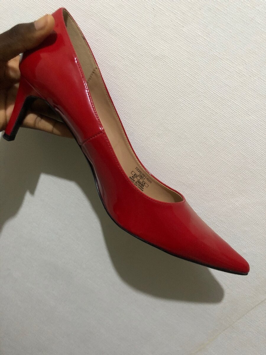 Zara red low heels