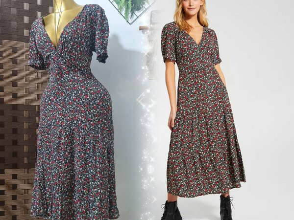 Robe Florale Évasée Élegante