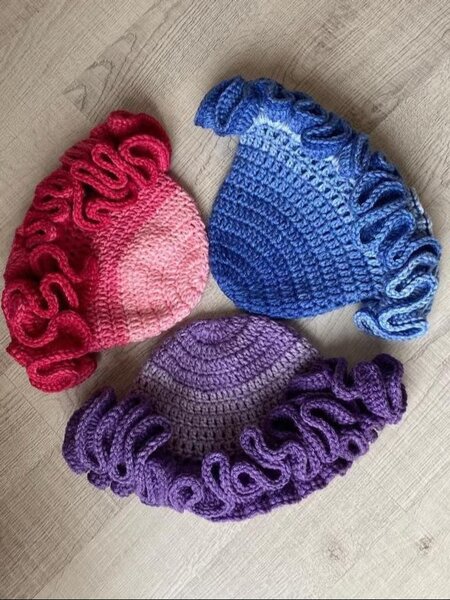 Handcrafted Crochet Ruffle Hats