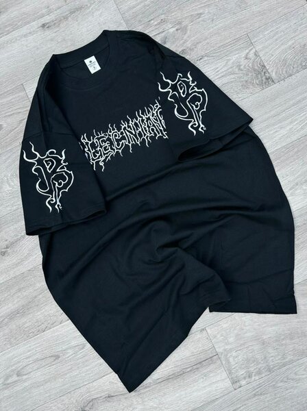 T-shirt oversize noir imprime