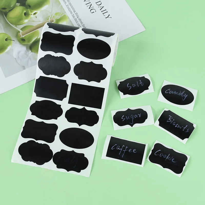 64 Pieces Multi Shapes Black PVC Labels