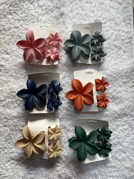 Pinces à cheveux en fleur - 6 pièces