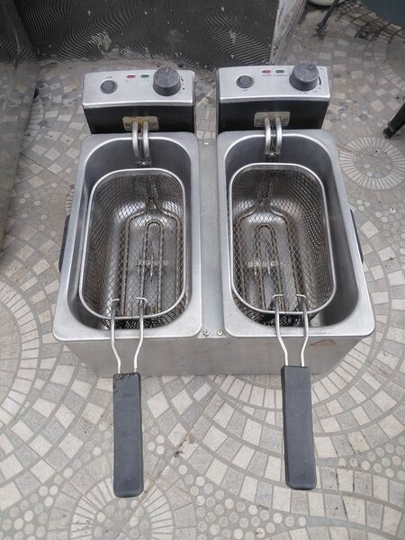 Friteuse double professionnelle inox
